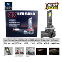 Phares LED de voiture SunRise E4X 880 12V 52W 5000LM 6500K IP67 Étanche avec ventilateur de refroidissement Canbus Plug and Play Adaptation universelle