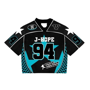 Maillot de football rétro à manches courtes et col en V en maille respirante 100 % polyester grande taille pour homme Tontons Custom, motif rayé - Product Image 2