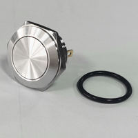 Interrupteur à bouton-poussoir à tête bombée en acier inoxydable/aluminium de 19 mm, arrêt d'urgence, rouge, sécurité, contact NF, 10A 250V AC