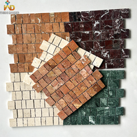 Mosaïque de marbre Rosso Levanto, tuiles rectangulaires en pierre rouge pourpre pour la décoration intérieure des murs, salles de bain et cuisines