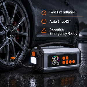 Arrancador de Coches Multifuncional, Inflador de Neumáticos, Compresor de Aire Portátil de 14.8V con Luz LED, Banco de Energía, Proveedor OEM ODM - Product Image 5