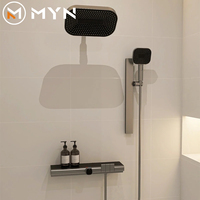 Salle de bain Douche Mélangeur Dissimulé Système de douche Ensembles de robinets Mitigeur Carré Thermostatique Dissimulé Bain Douche Ensemble