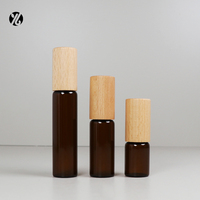 Flacons roll-on 5/10 ml pour parfum et huiles essentielles, flacons en verre ambré rechargeables avec bille en acier et bouchon