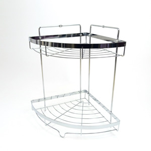 3 Tiers Triangle Design Household Storage Rack <strong>Standing</strong> Bathroom Corner Shelf Chrome Metal Wire Corner <strong>Shower</strong> <strong>Caddy</strong> - Product Image 3