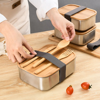 Nouvelle boîte à lunch divisée en acier inoxydable 304, boîte à bento double couche pour étudiants, salle à manger, dortoir