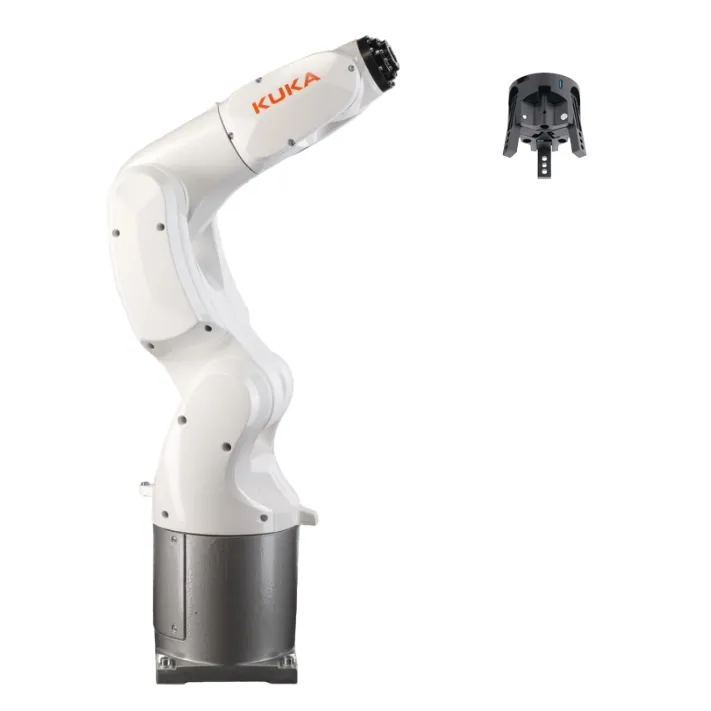 Der KUKA Handling roboter KR 6 R900-2, gepaart mit Schunk-Greifern und Schnell wechsels ystem, ist für Handhabung anwendungen geeignet.