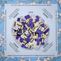 Jeu de Mahjong américain gravé 4 couches 32 mm 1-1_4_ avec 160 tuiles en acrylique lourd bleu floral lavande