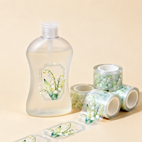 Étiquettes florales - Autocollants transparents imperméables découpés sur mesure en forme de muguet sur rouleau pour l'emballage de flacons cosmétiques