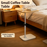 Table basse relevable en métal et bois, sans roulettes, idéale pour ordinateur portable et travail au chevet – Meilleure vente