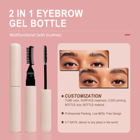 Boîte d'emballage de maquillage unique Échantillon gratuit Cils Tube en plastique Étanche Mascara Bouchon à vis Bouteille OEM Conteneur à sourcils avec brosse