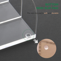 Organisateur de bureau en acrylique transparent de luxe à 4 compartiments pour classement de documents et magazines, fabrication OEM