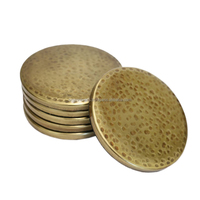 Sous-verres décoratifs classiques en laiton, faits à la main, écologiques, sur mesure, épaisseur 10 mm, résistants à la chaleur, avec logo personnalisé AMSON
