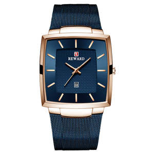 REWARD 62009M Relojes de Moda para Hombre, Marca de Lujo, Cuadrado Azul, Reloj de Pulsera para Hombre, Acero Inoxidable, Resistente al Agua, Reloj de Cuarzo - Product Image 4