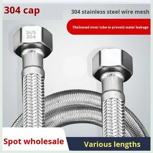 4/304 tuyau tressé en acier inoxydable pour <span class=keywords><strong>robinet</strong></span> haute pression <span class=keywords><strong>eau</strong></span> chaude froide toilette chauffe-<span class=keywords><strong>eau</strong></span> connexion cuisine moderne - Product Image 5