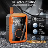 Compresseur d'air portable 7,4 V en ABS pour pneus de voiture avec manomètre numérique, moniteur de pression des pneus, arrêt automatique, pompe d'urgence portative pour