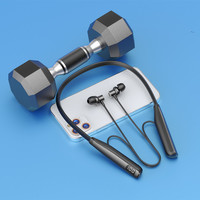 Écouteurs magnétiques Y10 Lonvel à succès, V5.3, tour de cou, affichage LED, intra-auriculaires, pour le sport, avec micro