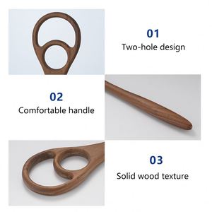Hà Lan Đan Mạch thiết kế quả óc chó đen dài tay cầm bằng gỗ công cụ nướng lớn hai lỗ bột trứng bột chua - Product Image 6