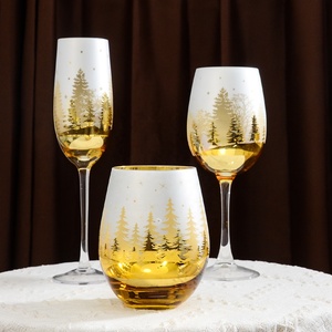 Verres à flûte à champagne en or électrolytique de luxe faits à la main en <span class=keywords><strong>cristal</strong></span> personnalisés pour mariage Noël - Product Image 3