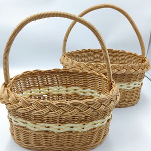 Cesta <span class=keywords><strong>de</strong></span> Almacenamiento <span class=keywords><strong>de</strong></span> Plástico Tejido, Ecológica, Moderna, Multiusos, Portátil, <span class=keywords><strong>para</strong></span> Picnic al Aire Libre, Organización <span class=keywords><strong>de</strong></span> Frutas, Uso como Regalo, Venta al Por Mayor - Product Image 3