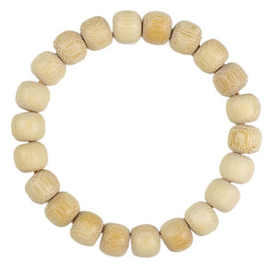 Pulsera de Bambú Dorado con Cuentas de Barril de 8x9mm, Unisex, Pulida a Mano, Madera Natural, Hilo Único, Joyería Coleccionable - Product Image 5
