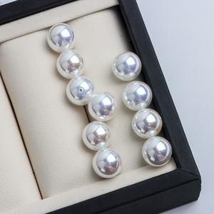 Perlas Sueltas Redondas Blancas Celestiales con Acabado Espejo, Perlas Blancas de Alto Brillo con Orificio de 10 mm para la Elaboración de Joyas - Product Image 4