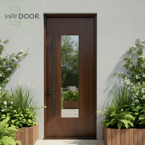 Portes intérieures en bois massif de style rustique avec panneau en verre pour fermes, portes <span class=keywords><strong>d</strong></span>'entrée en bois de chêne et <span class=keywords><strong>d</strong></span>'acajou finis - Product Image 3