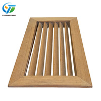 Grille d'aération rectangulaire murale à persiennes, réglable, durable et ventilée, en bois, de style nord-américain moderne.
