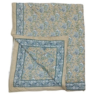 Edredón de Algodón Reversible Estampado Ecológico para Todas las Estaciones, Tela Cambray Resistente a la Decoloración, Manta Suave para el Hogar - Product Image 1