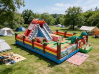   Structure gonflable à thème dinosaure, toboggan, trampoline et combo volcan T-Rex, équipement de jeu en PVC écologique, pour 6 à 10 enfants