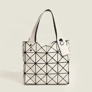 Luxury women folding Geometric Shoulder Bag portable shoulder Holographic Reflective Women Bucket women's tote bags