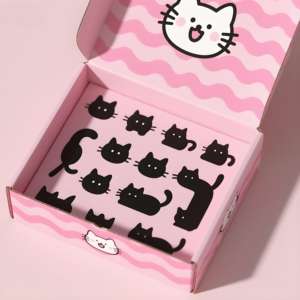 Katzen-<span class=keywords><strong>Cartoon</strong></span>-Themen-Verpackung in Kartonbox Kartonverpackung mit Katzen-<span class=keywords><strong>Cartoon</strong></span>-Elementen - Product Image 2