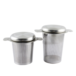 Customized Logo Eco-Friendly Double Handle Fine Mesh Loose Leaf <b>Tea</b> Strainer/Filter/<b>Tea</b> <b>Infuser</b> with Lid Stainless Steel - Product Image 3