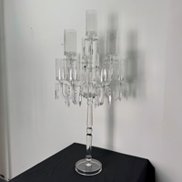 Porte-bougie en acrylique transparent fait à la main, durable, en forme de pilier, pour les mariages, les anniversaires et les décorations de table