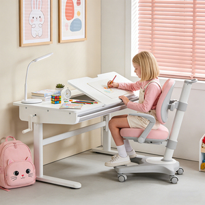 New <strong>Ergonomic</strong> Children's Learning <strong>Desk</strong> with Bookshelf Home Furniture Height Adjustable Kids Study Table and Chair Set for Child - Product Image 1