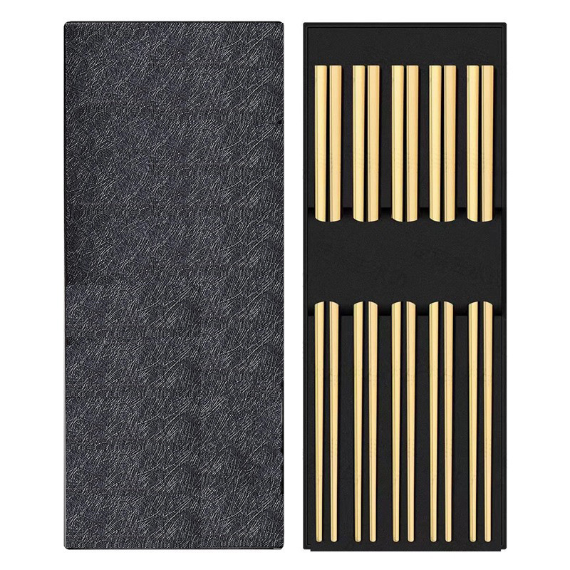 Gold, Plain, 5-Pair Box
