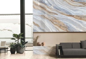 Carreaux de mur et de sol intérieurs en porcelaine polie brillante à texture marbrée moderne et élégante pour hôtel et <span class=keywords><strong>maison</strong></span> 900x1800 - Product Image 4