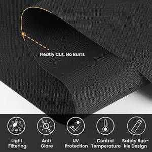 Cortinas opacas 100% con tela <span class=keywords><strong>aislante</strong></span> con cenefa, protección UV, tejido Natural para el hogar y la Oficina, sombra enrollable - Product Image 5