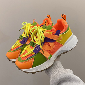Women's Winter New Student Running Sneaker Fashion Trend Mesh Breathable <b>Soft</b> Bottom with Lace-Up Closure <b>Shoes</b> - Product Image 1