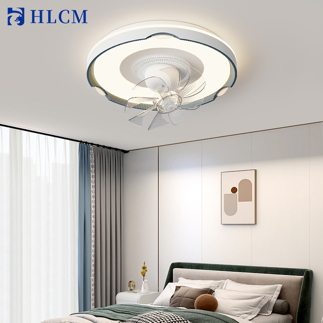 Modern 20-Inch LED Ceiling Fan with Light & Chandelier Dimmable Electric Fan for Home Office Cooling