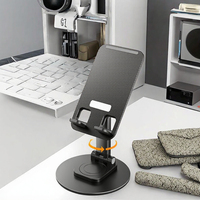 Support de téléphone portable rotatif à 360 degrés en alliage d'aluminium, support de bureau pliable, support antidérapant pour tablette pour bureau