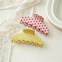 Pince à cheveux en acétate à pois pastel, moyenne, courbée, style requin, mignonne et simple, pour tous les jours et les fêtes, accessoires capillaires pour femmes