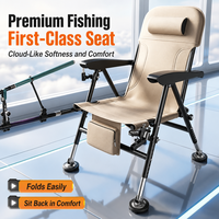 Chaise de pêche pliante réglable en fer, siège de camping inclinable 170°, hauteur 36-56 cm, appui-tête rembourré, sac de rangement, pour parc et pique-nique