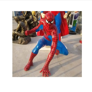 Spiderman Statue 1:1 Cartoon Movie Character Sculpture Fiberglass Superhero Decoration Hot Sale