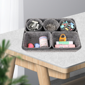 Đa chức năng màu xám tích hợp đúc cảm thấy lưu trữ bin 3 gói cảm thấy nhà văn phòng đồ trang sức ngăn kéo khay tổ chức - Product Image 4