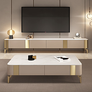 Ensemble de <span class=keywords><strong>meuble</strong></span> <span class=keywords><strong>TV</strong></span> <span class=keywords><strong>haut</strong></span> de gamme <span class=keywords><strong>et</strong></span> table basse, meubles de salon de luxe pour villa, hôtel, appartement - Product Image 5