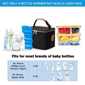 Bolsa Térmica para Leche Materna con Paquete de Hielo, Bolsa para Biberones con Correa para el Hombro, Bolsa Portátil Negra para Madres Lactantes - Product Image 4