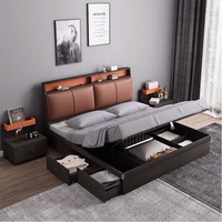 Vente en gros en Chine lits en bois de luxe design OEM pour chambre à coucher lit King Size matelas mobilier moderne