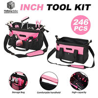 Ensemble d'outils électriques sans fil MB 20V, 236 pièces, trousse d'outils pour femmes, sac rose, kit de tournevis électrique DIY