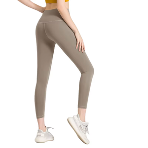 Leggings de yoga elásticos de cadera con hilo en T de melocotón de cintura alta para mujer Ropa desnuda para correr Fitness y Deportes - Product Image 2