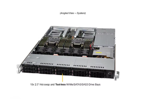 Supermicro CloudDC SuperServer SYS-120C-TN10R X12/1U Double Socket P+ (LGA-4189) Processeur Xeon Scalable de 3ème Génération Supermicro Serve - Product Image 3